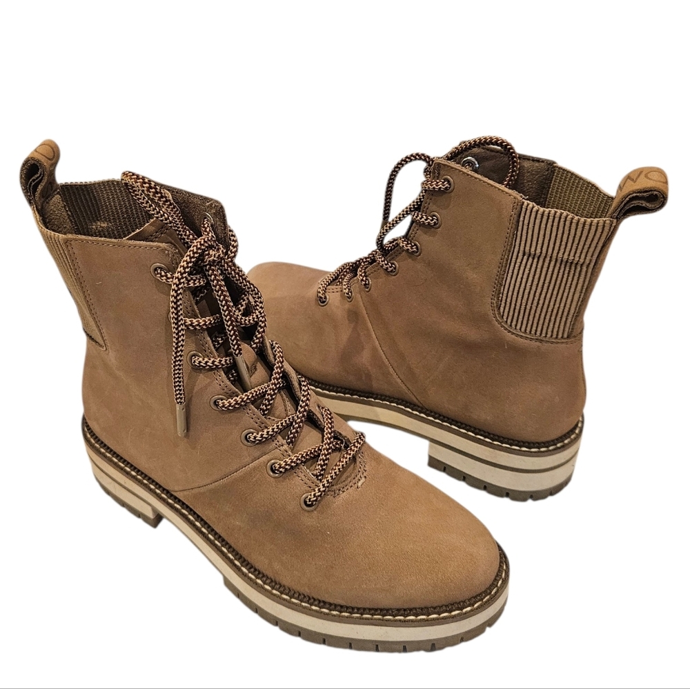 TOMS Frankie Boot Lace-up Sz.7.5 Tan Leather - Picture 3 of 16